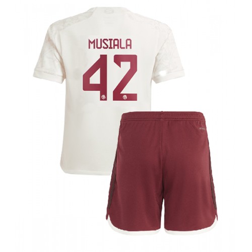 Otroški Nogometni dresi Bayern Munich Jamal Musiala #42 Tretji 2023-24 Kratek Rokav (+ Kratke hlače)